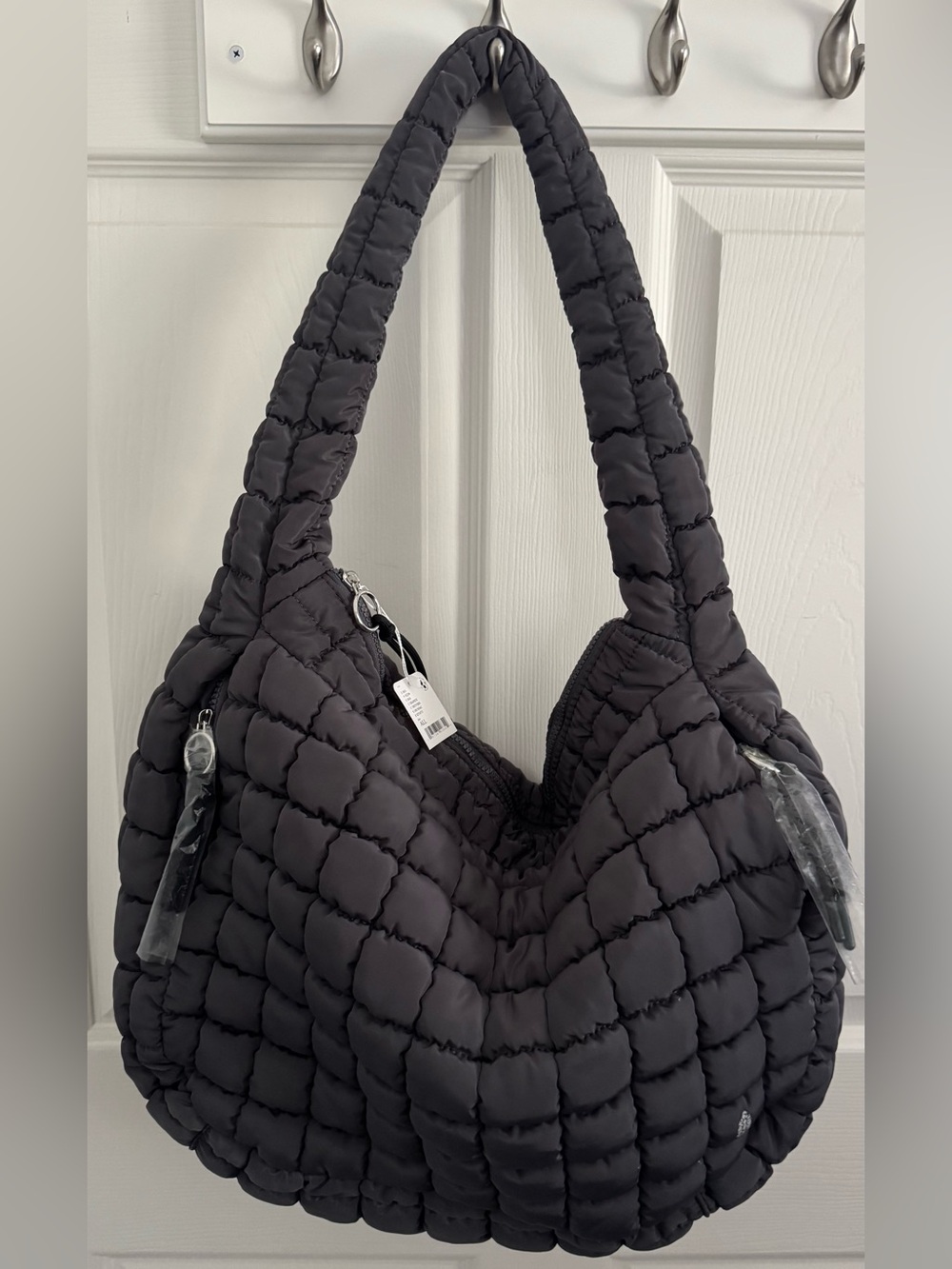 FP Movement by Free People Quilted Carryall Shoulder Bag in Graphite NWT 🩶🖤